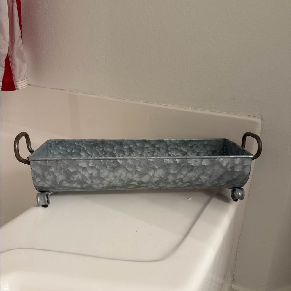 Hobby Lobby Galvanized Metal Bath Tray with Handles